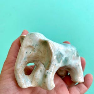 Elephant figure ceramic handmade small statue