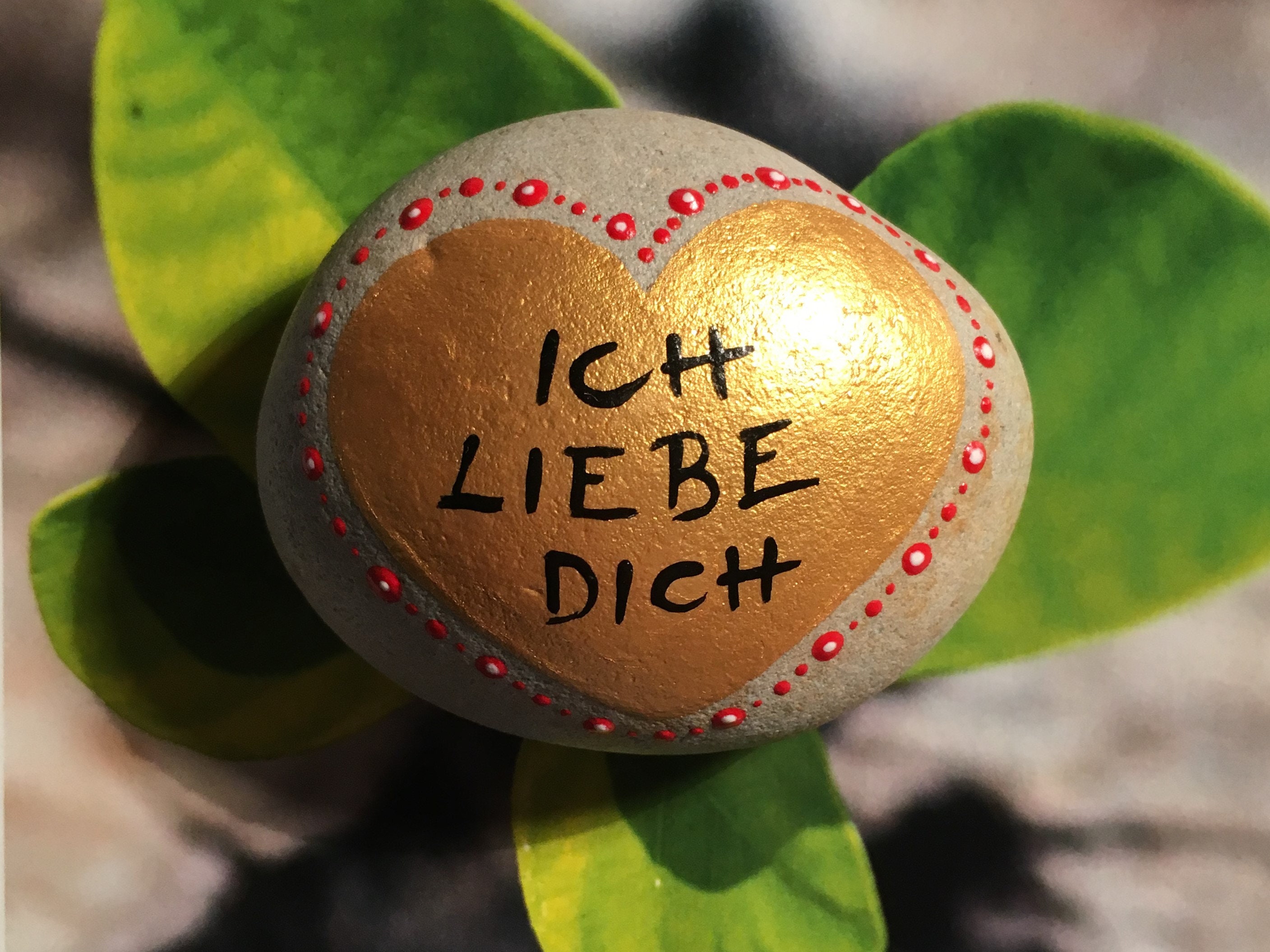 Stein Ich liebe dich handbemalt Etsy