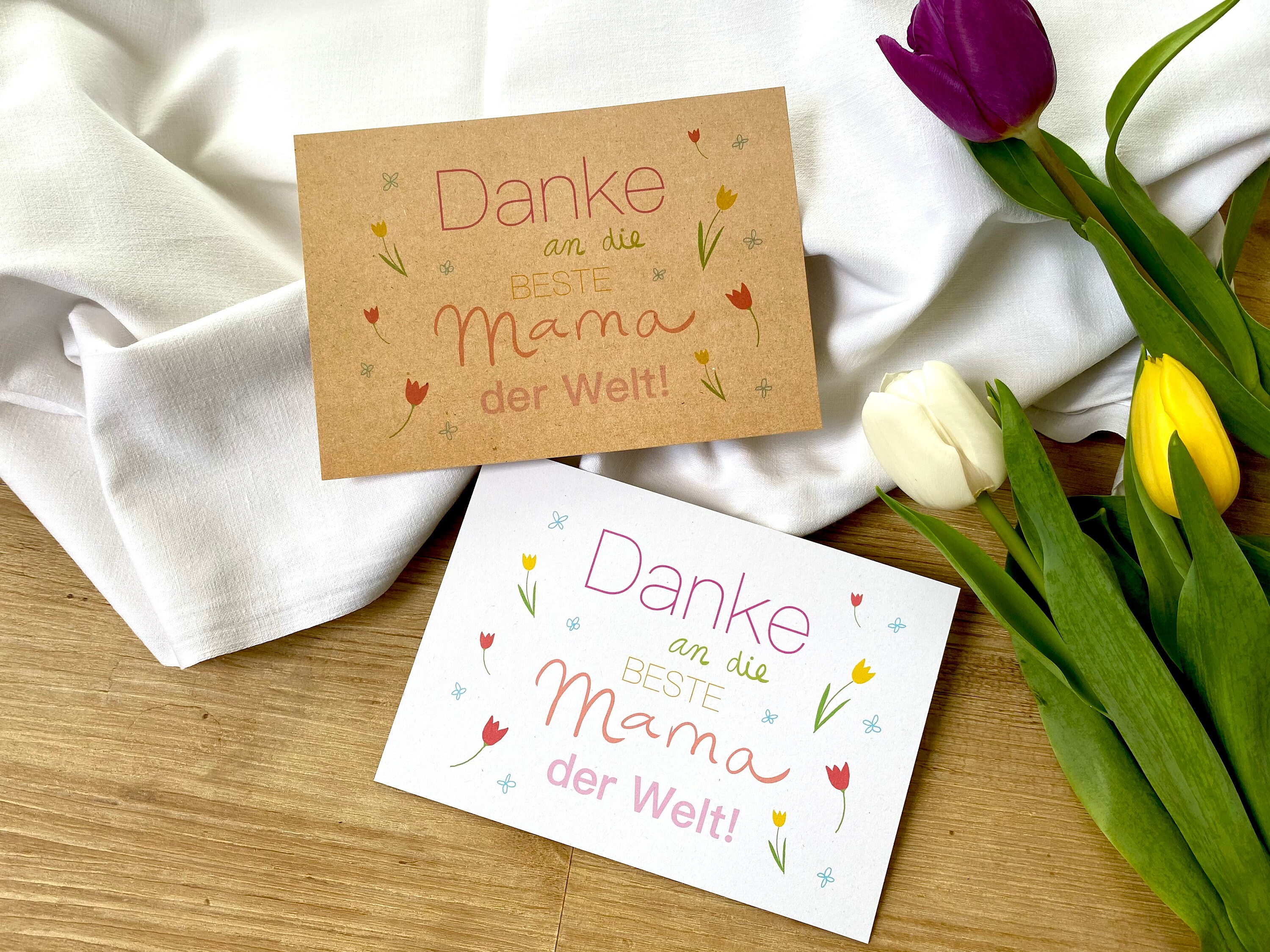 Postkarte Muttertag Danke an die beste Mama der Welt Karte | Etsy