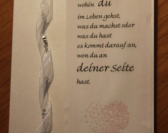 weiße Hochzeitskarte