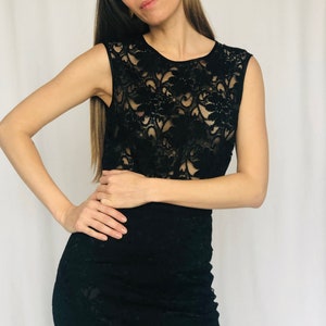 Dolce Gabbana D&G Classic Top Skirt Set Lace Black Italy IT44 S M