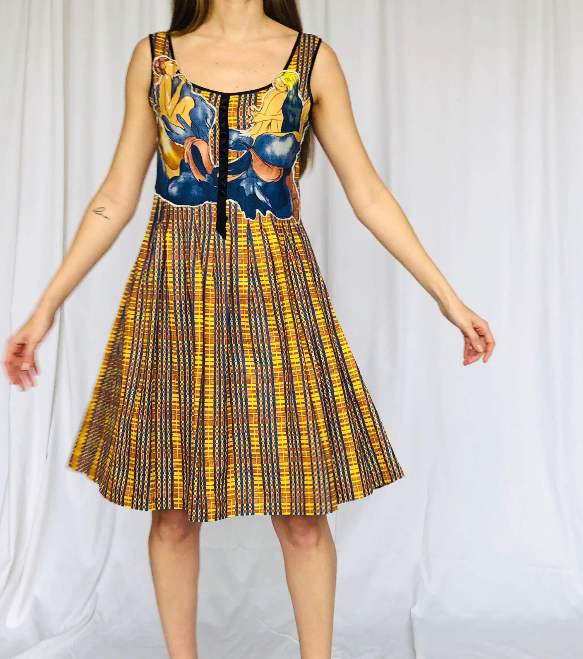Prada 08 Fairy Collection Plaid Skater Dress Silk 38 S XS - Etsy