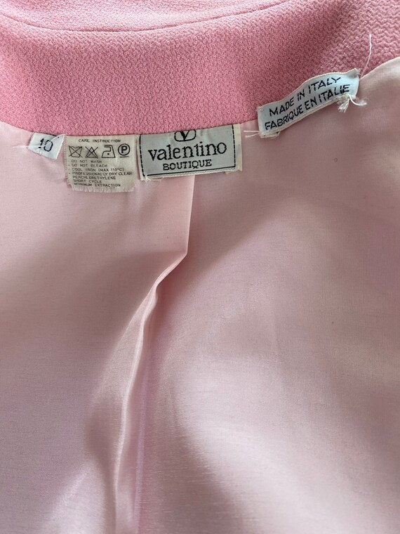 Valentino 1980s Vintage Pink Wool Pea Coat 10 M - image 4