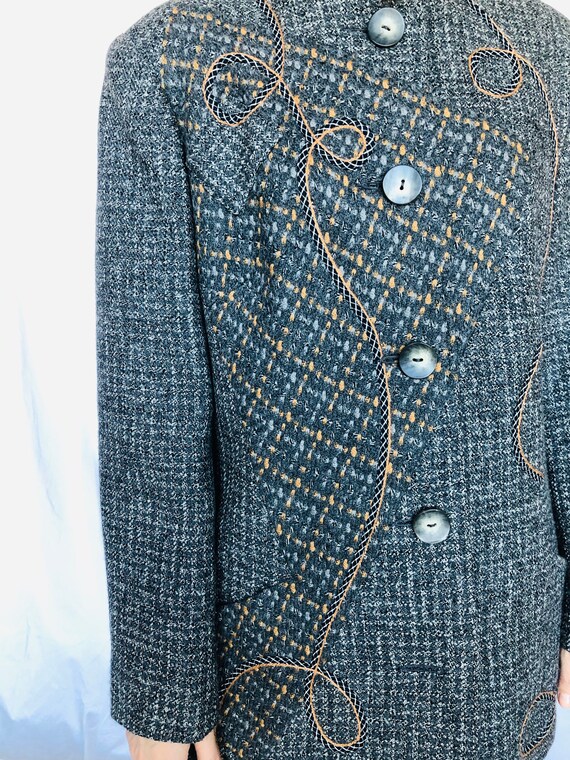 Koos van den Akker Grey Wool Patchwork Coat M - image 3