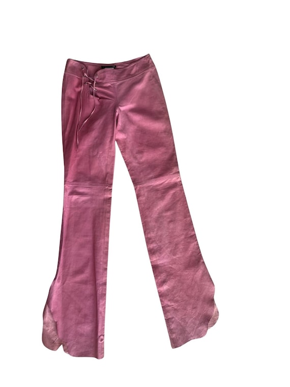 Y2K Vintage Plein Sud Pink Leather Tie Up Pants S