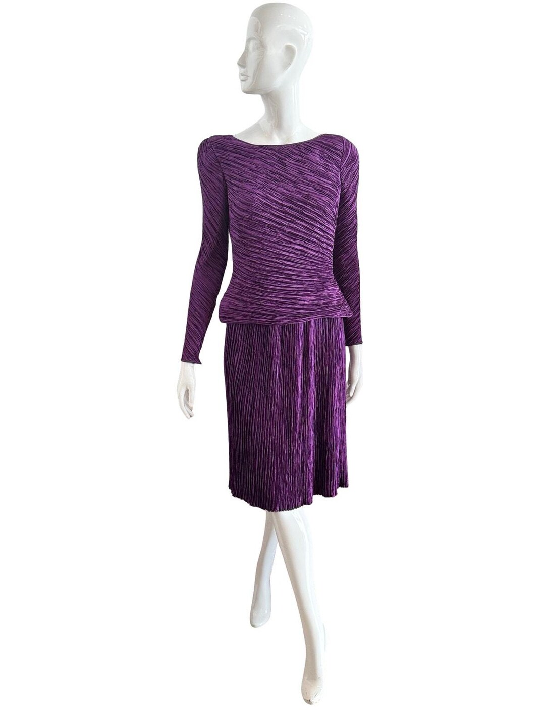 90s Mary Mcfadden Couture Purple Top and Skirt Set S M - Etsy