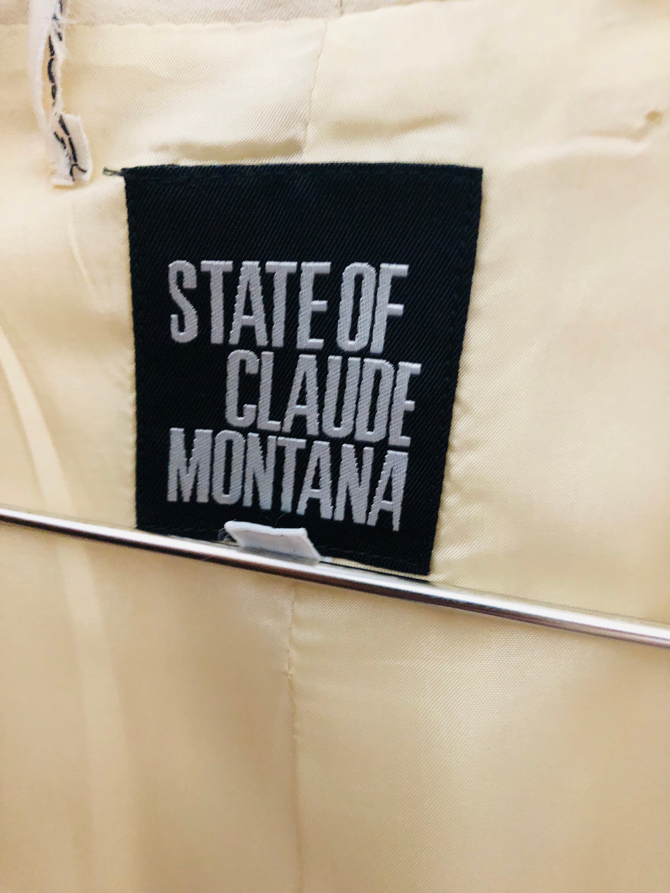 ジャケット・アウター STATE OF CLAUDE MONTANA State of Claude Montana Metallic Nylon Blend Cropped Puffer