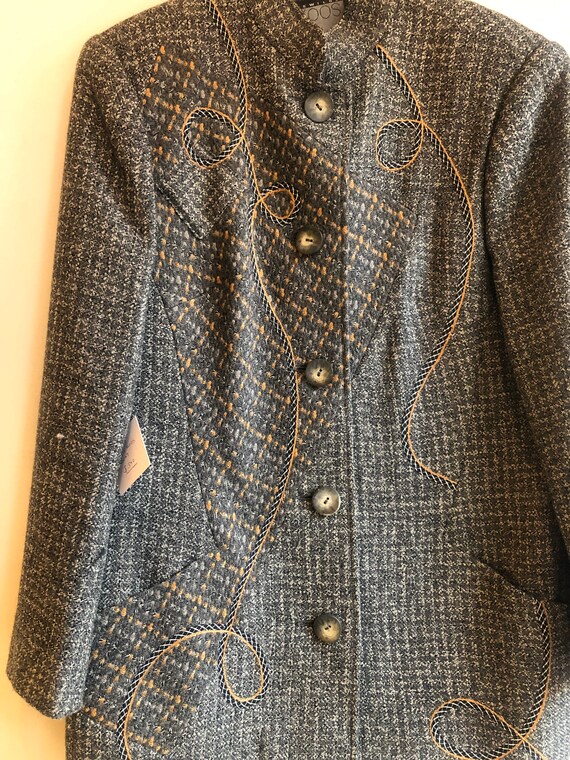 Koos van den Akker Grey Wool Patchwork Coat M - image 5