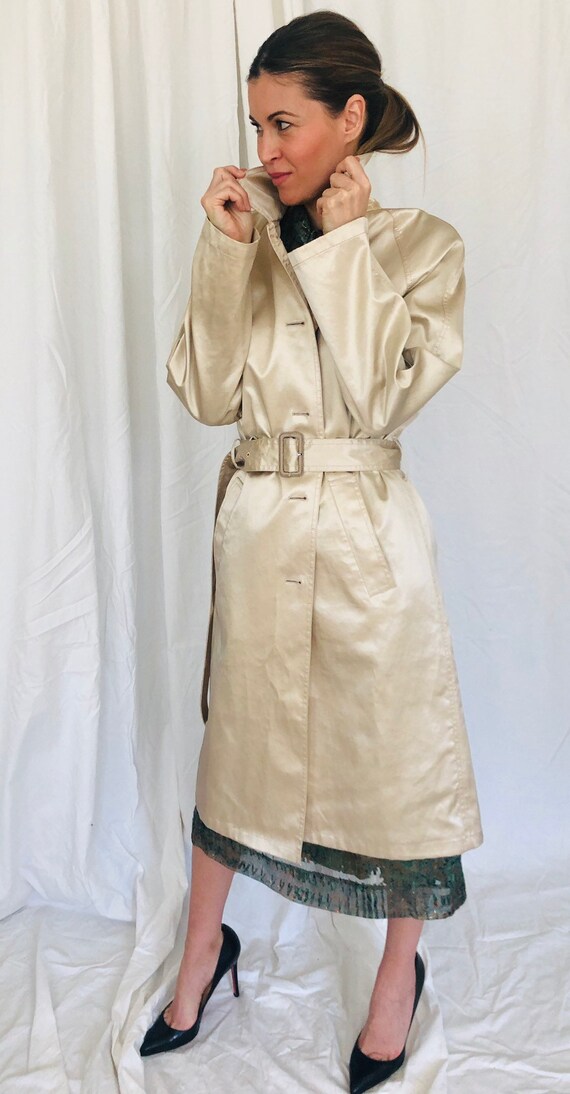 Prada Vintage Shiny Champagne Off White Cotton Sil
