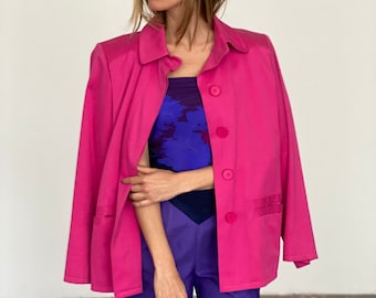 Yves Saint Laurent YSL 90s Pink Cotton Light Jacket M