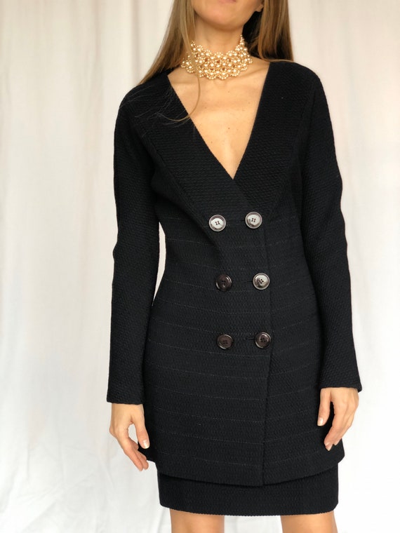 Gianfranco Ferre Vintage Navy Puckered Suit 42 S