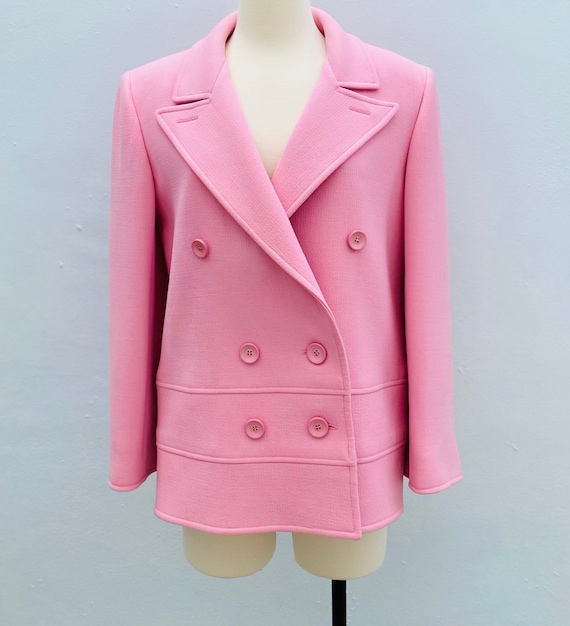 Valentino 1980s Vintage Pink Wool Pea Coat 10 M - image 1