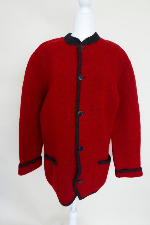 Kenzo 80s Thick Wool Austrian Red Coat M L