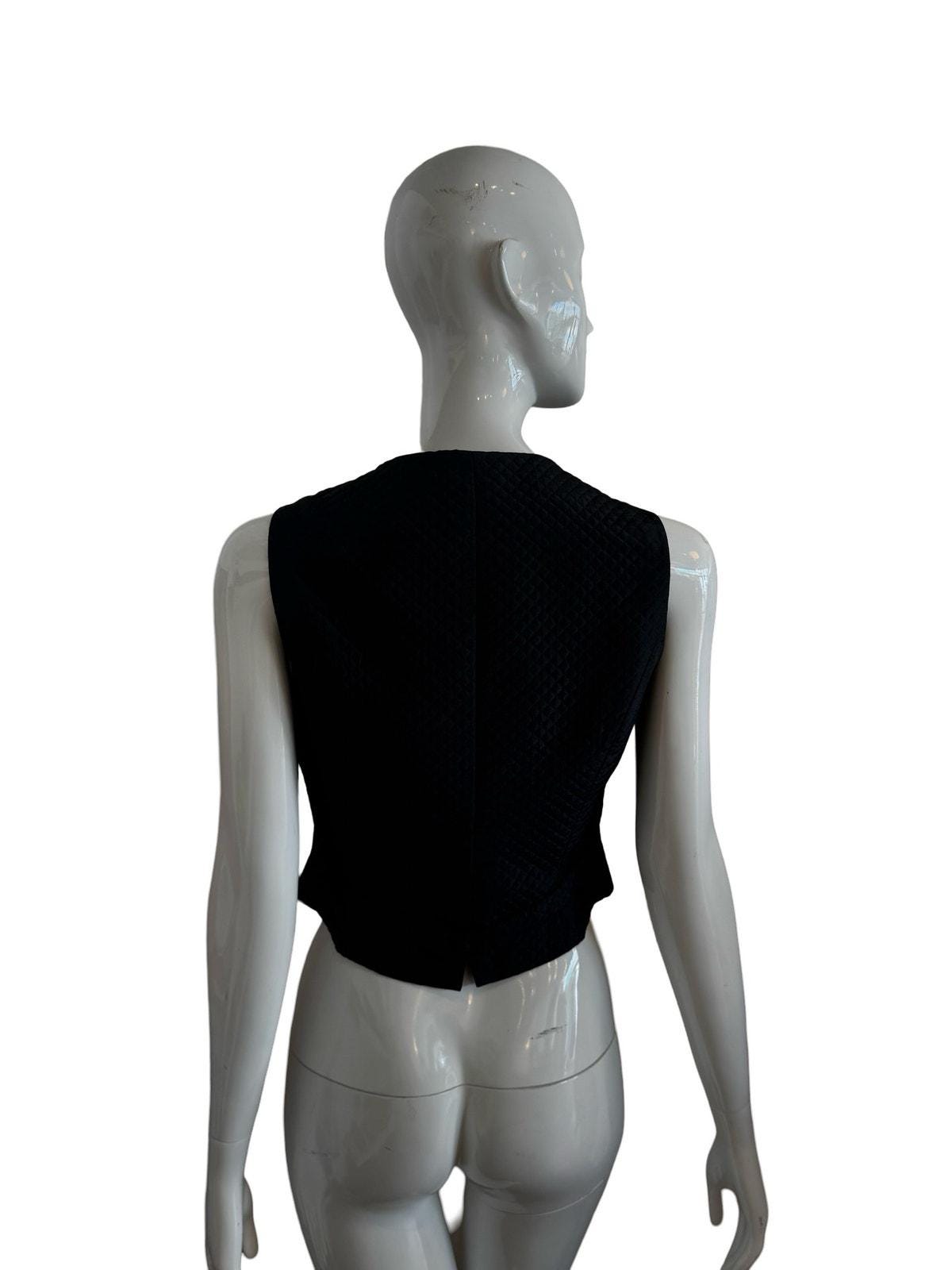 90s KENZO Black Down Vest Quilted One Point Logo