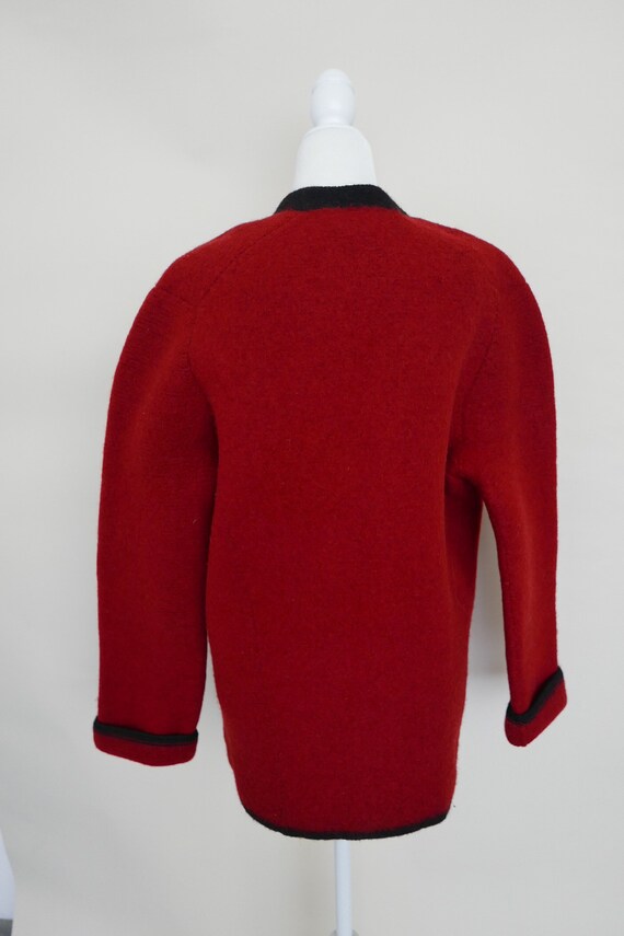 Kenzo 80s Thick Wool Austrian Red Coat M L - image 3
