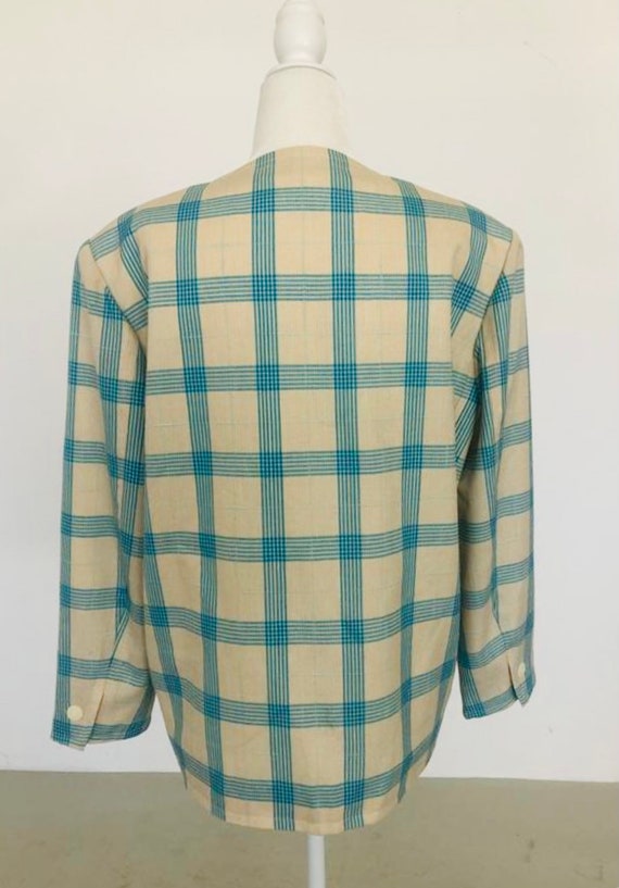 Courreges 70s Vintage Paris Mod Check Windowpane … - image 4