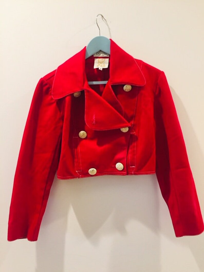 Bergdorf Goodman Vintage Red Cotton Motorcycle Short Jacket 6 S