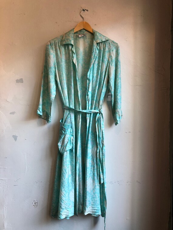 Flobert Vintage Light Blue Floral Super Soft Silk