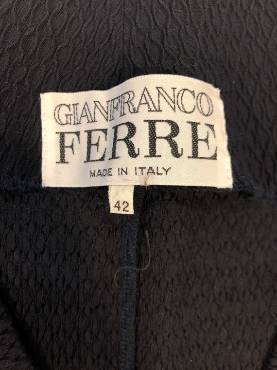 Gianfranco Ferre Vintage Navy Puckered Suit 42 S - image 10