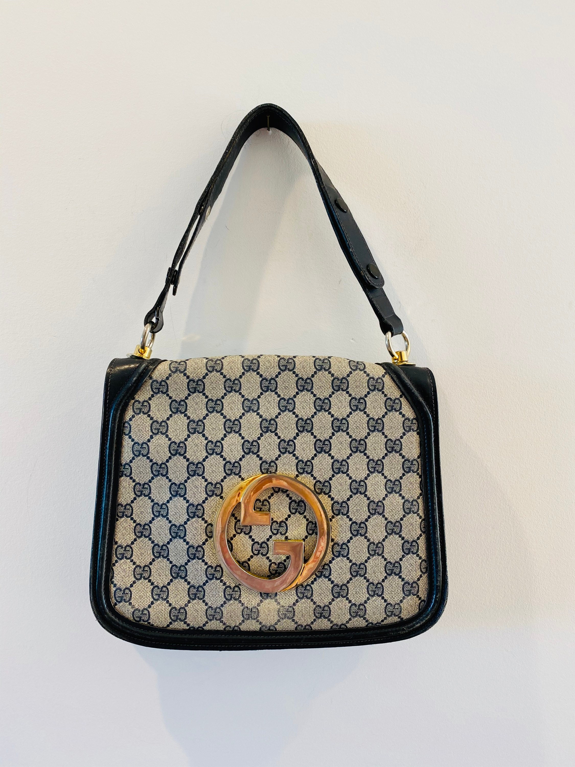 GUCCI 80s Navy Leather Blondie Bag — Garment