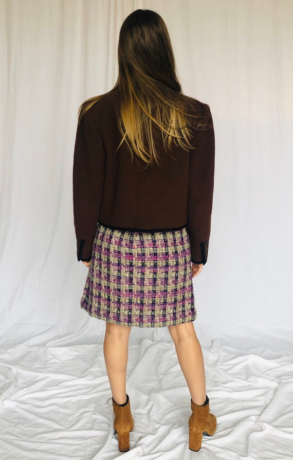 Jaeger Vintage Wool Purple Tweed Skirt XS S - image 2