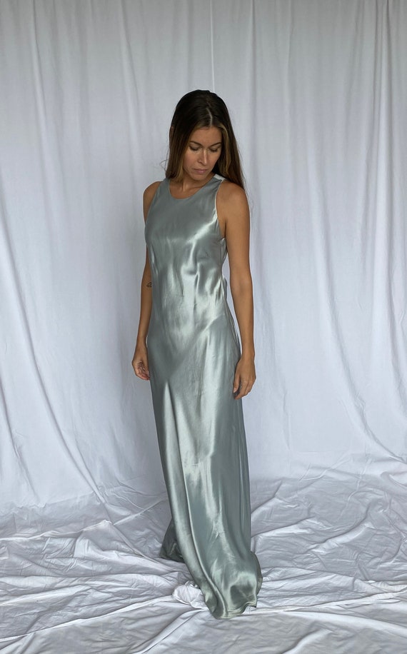 Laundry Shelli Segal Ice Blue Satin Gown Prom M