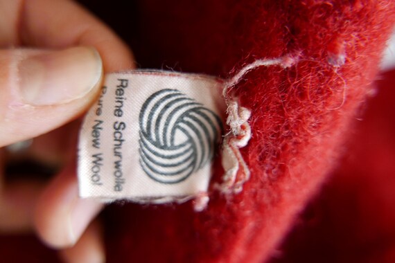 Kenzo 80s Thick Wool Austrian Red Coat M L - image 4