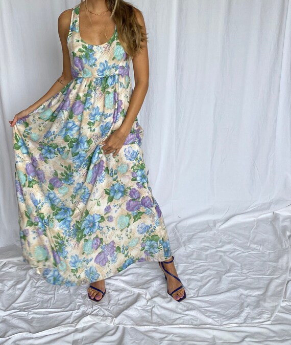 Young Innocent 70s Vintage Empire Floral Maxi S