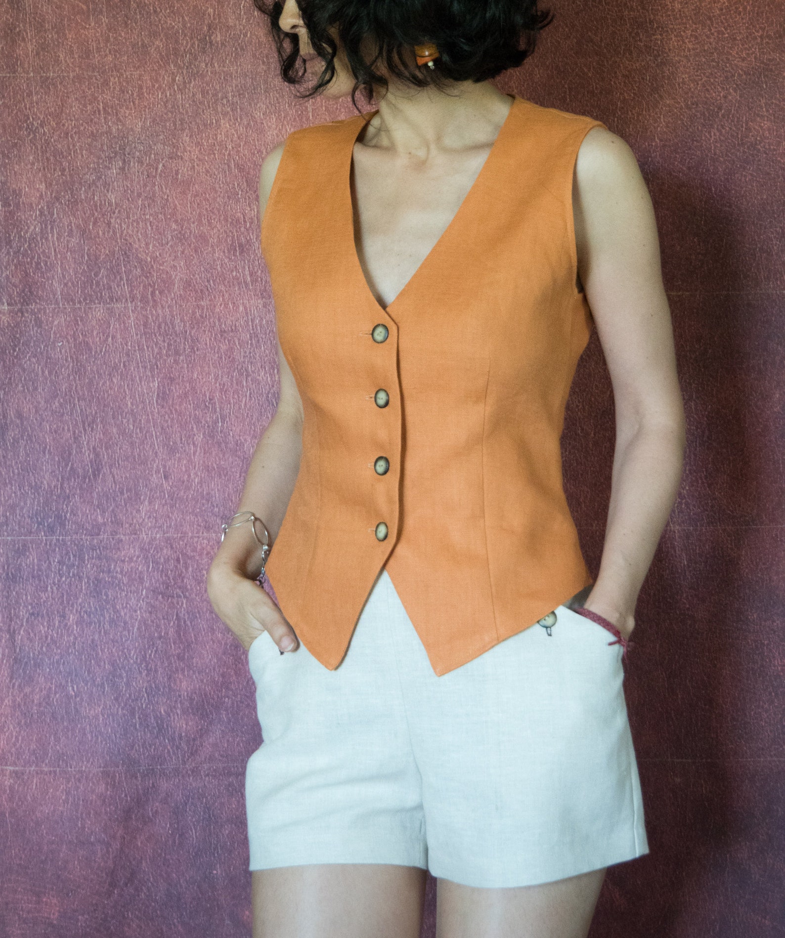 Women Vest Linen Vest for Women Tailored Vest White Linen Etsy