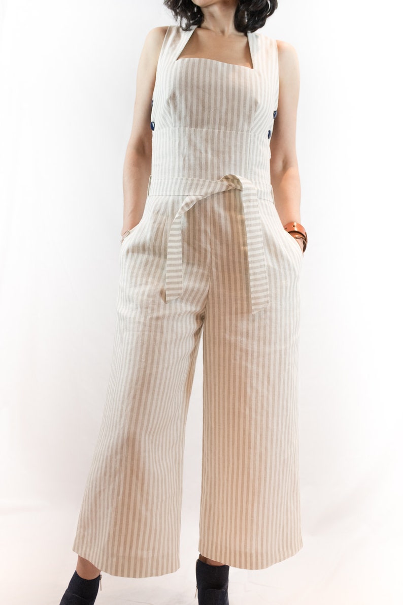 white linen overalls womens