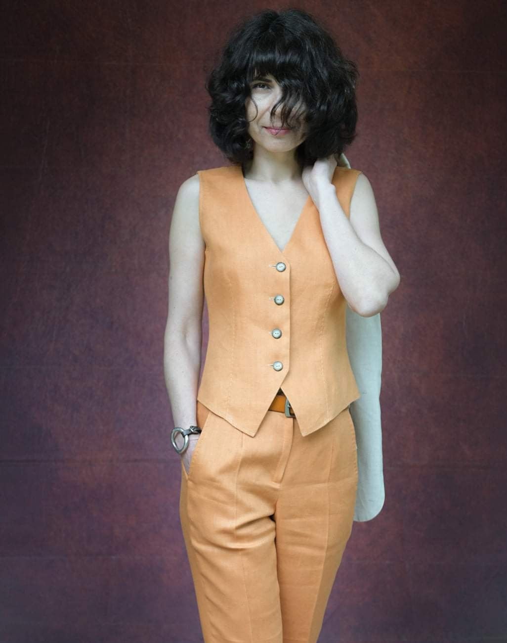 Women vest linen vest tailored vest linen white linen vest Etsy