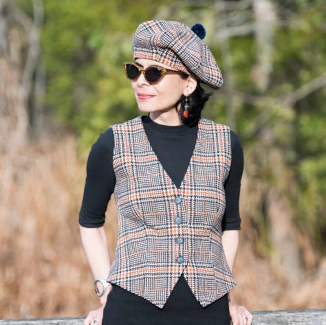 Woman Wool Vest Plaid Wool Vest for Women Winter Vests Etsy