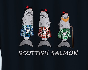 Scottish salmon t-shirt for fish lovers  - scottish gift- funny and humouristic salmon t-shirt