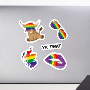 LGBT Pride Highland Kuh Sticker - süßeste LGBT Sticker Packung