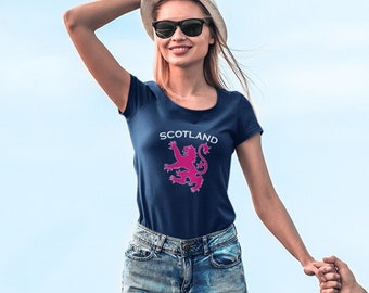Pink Scottish Rampant Lion Schottland Frauen T-Shirt