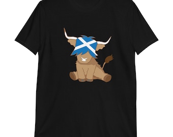 Cooles Schottland Flagge Shirt Schottische Highland Kuh
