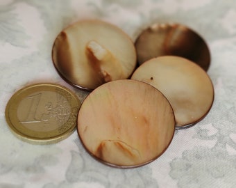 5 x 30 mm, 48" rose-brown, vintage from the 60s, old mother of pearl buttons with eyelet, price per piece 1.98 euros