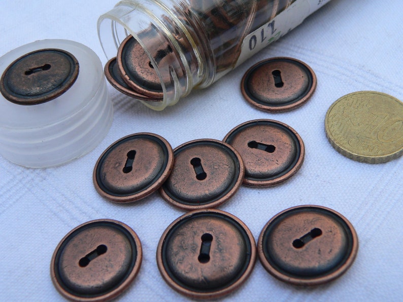 Button 19 mm metal bronzeblack 10 pieces unit price 0.55 Etsy