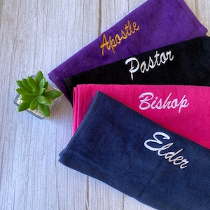 Pastor Ministry Chef Team Spirit  Velour Terry 11x18 Hand Towel