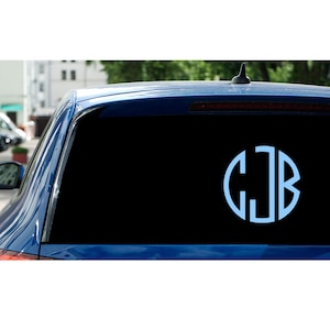 Monogram Car Decal: Personalized Vinyl Sticker for Laptop or Window