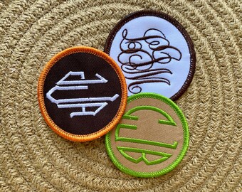 Monogramme personnalisé brodé à coudre ou à repasser