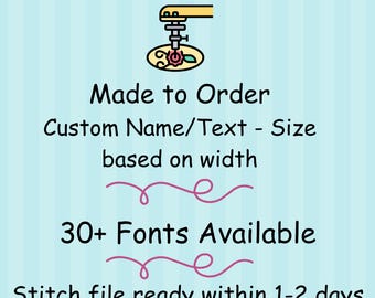 Custom Name Embroidery Design: Personalized Text Digitizing