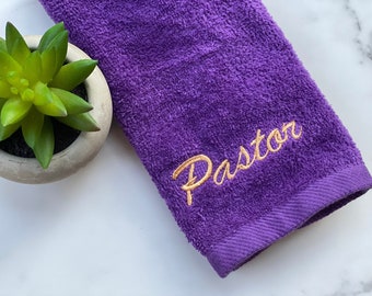 Pastor Ministry Velour Terry 11x18 Hand Towel