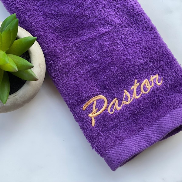 Pastor Ministry Velour Terry 11x18 Hand Towel