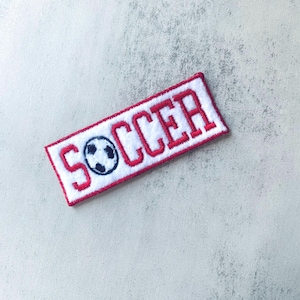 Soccer Ball Varsity Patch Iron on Sew on Embroidered Felt Patch