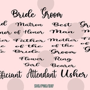 Bruidsfeest bruid bruidegom ontwerp script lettertype digitaal SVG-bestand knippen