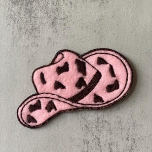 Embroidered Western Hat Patch: Iron-On or Sew-On Felt Applique