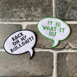 Speech Bubble Iron on Sew on Embroidered Custom Name Word Felt Patch