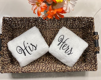 Couple Gifts His Hers Embroidered Hand Towel Bathroom Decor