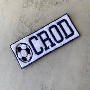 Parche de balón de fútbol universitario personalizado: aplique bordado de fieltro